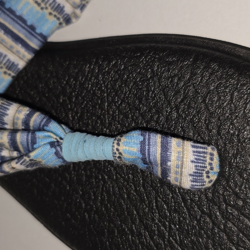 Sanuk Women's Yoga Sling 2 Print Vintage Sandal Blue Topaz Island Stripe Size 9 - Picture 7 of 16